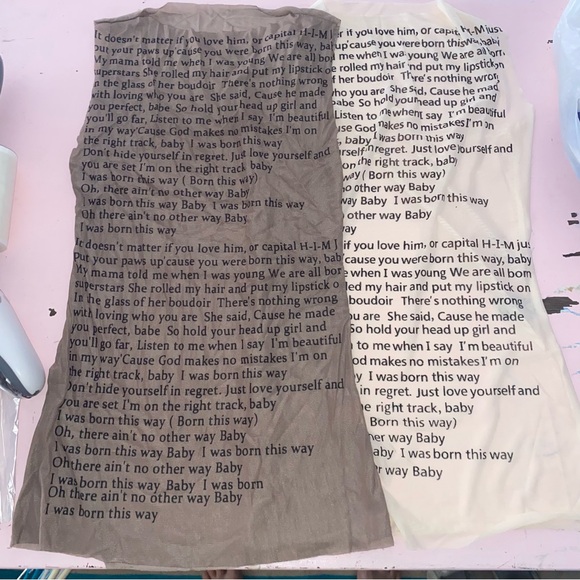 Lady Gaga Born This Way Lyrics Shirt Sheer Transparent Invisible Nude Mesh Tank - Picture 2 of 16